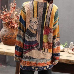 New w Tags - Oversized Button Front V-Neck Cardigan Sweater with Pockets!  XL